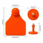 EVS Cattle Ear Tag - Orange - Large - Image 2
