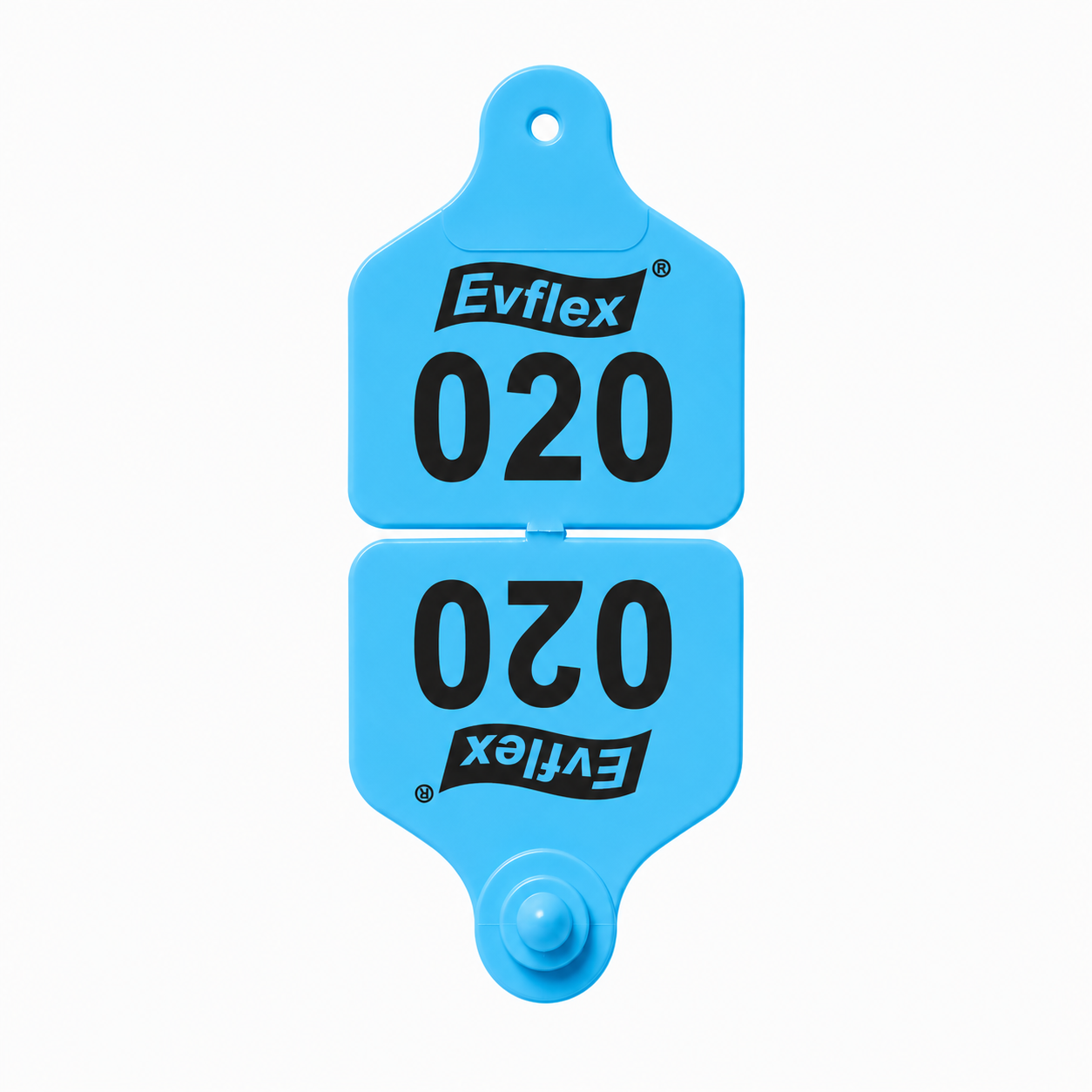 EVS-CTL-CDB-BLU-S-034-1 EVS Customizable Cattle Double Tag Set - Blue - Image 1
