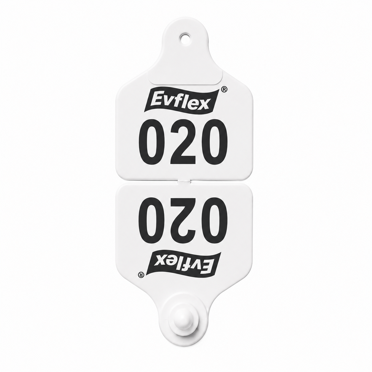 EVS-CTL-CDB-WHT-S-032-1 EVS Customizable Cattle Double Tag Set - White - Image 1
