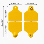 EVS Cattle Double Tag Set - Yellow - Image 3