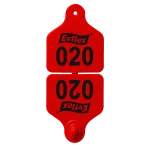 EVS Customizable Cattle Double Ear Tag Set - Red